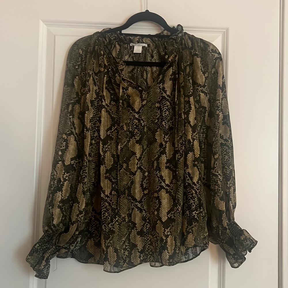 H&M snake print blouse